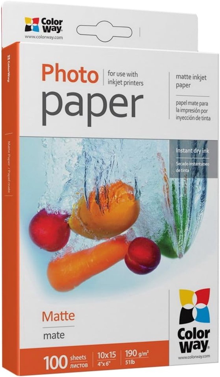 SnelShoppen - Foto Papier A4 Mat 190 g/m² Inkjet 150 mm - 100 Vellen Hoogwaardige Kwaliteit voor Foto's, Afdrukken en Creatieve Projecten