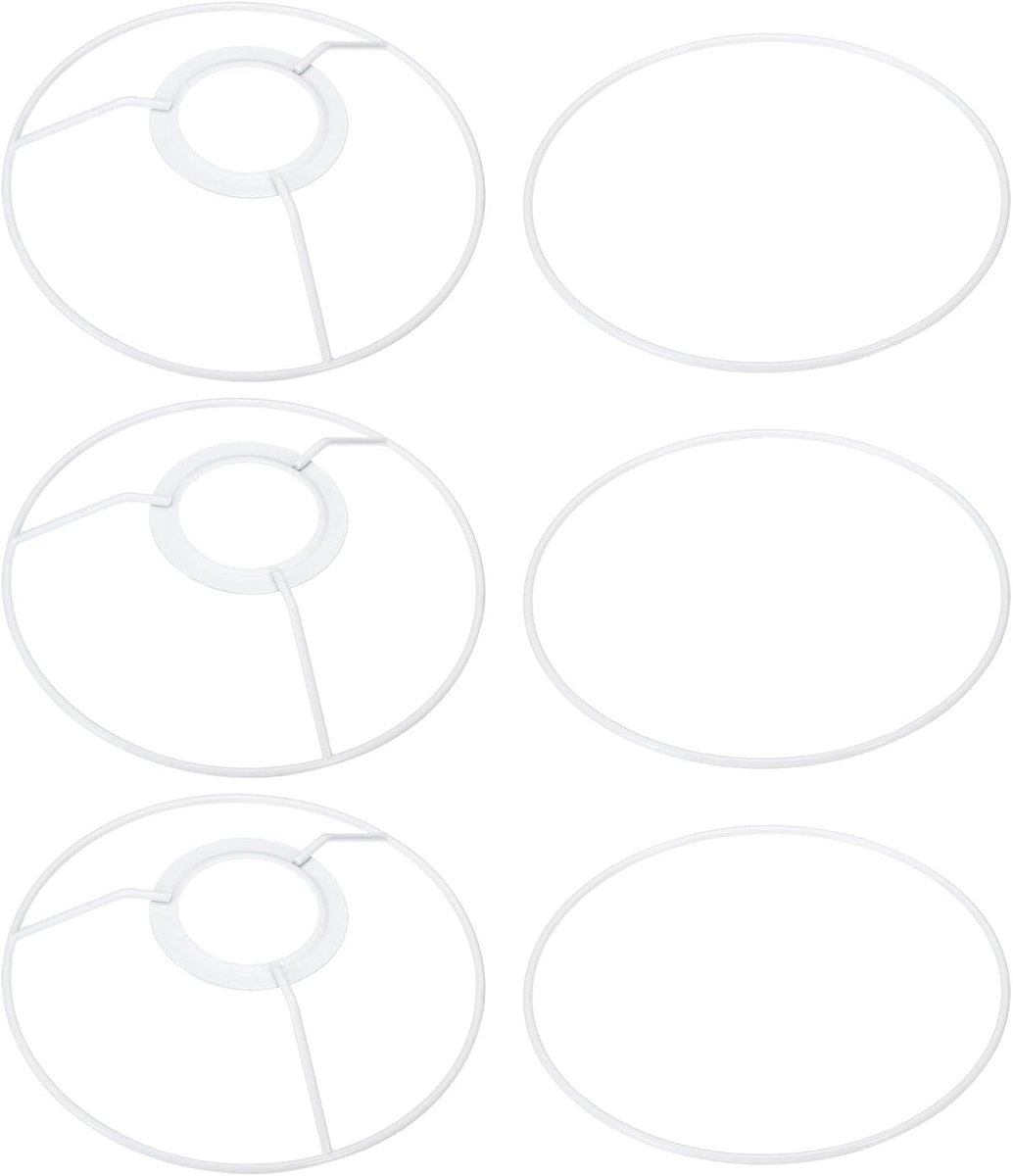 SnelShoppen - 6 Inch E26 E27 Lampenkap Ring Frame - 3 Stuks DIY Lampshade Houder - IJzer - Witte Kleur - Perfect voor Tafel- en Vloerlampen
