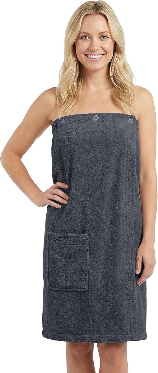 SnelShoppen - Premium Sauna Kilt Dames met Knopen en Elastische Band - 100% Katoen Oeko-Tex - Zacht en Absorberend - Ideaal voor Wellness, Spa en Saun