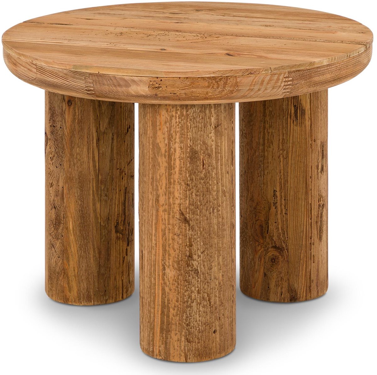 Bijzettafel TAIKI, rond, 60 cm, van gerecycled massief hout – naturel