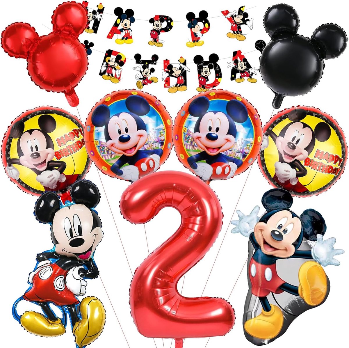 SnelShoppen - Stitc Verjaardagsset 22 Stuks, Ballonnen, Versiering, Verjaardagsdecoratie, Kinderfeest, 7 Jaar, Jongens, Kleurige Ballonnen, Taartdecor