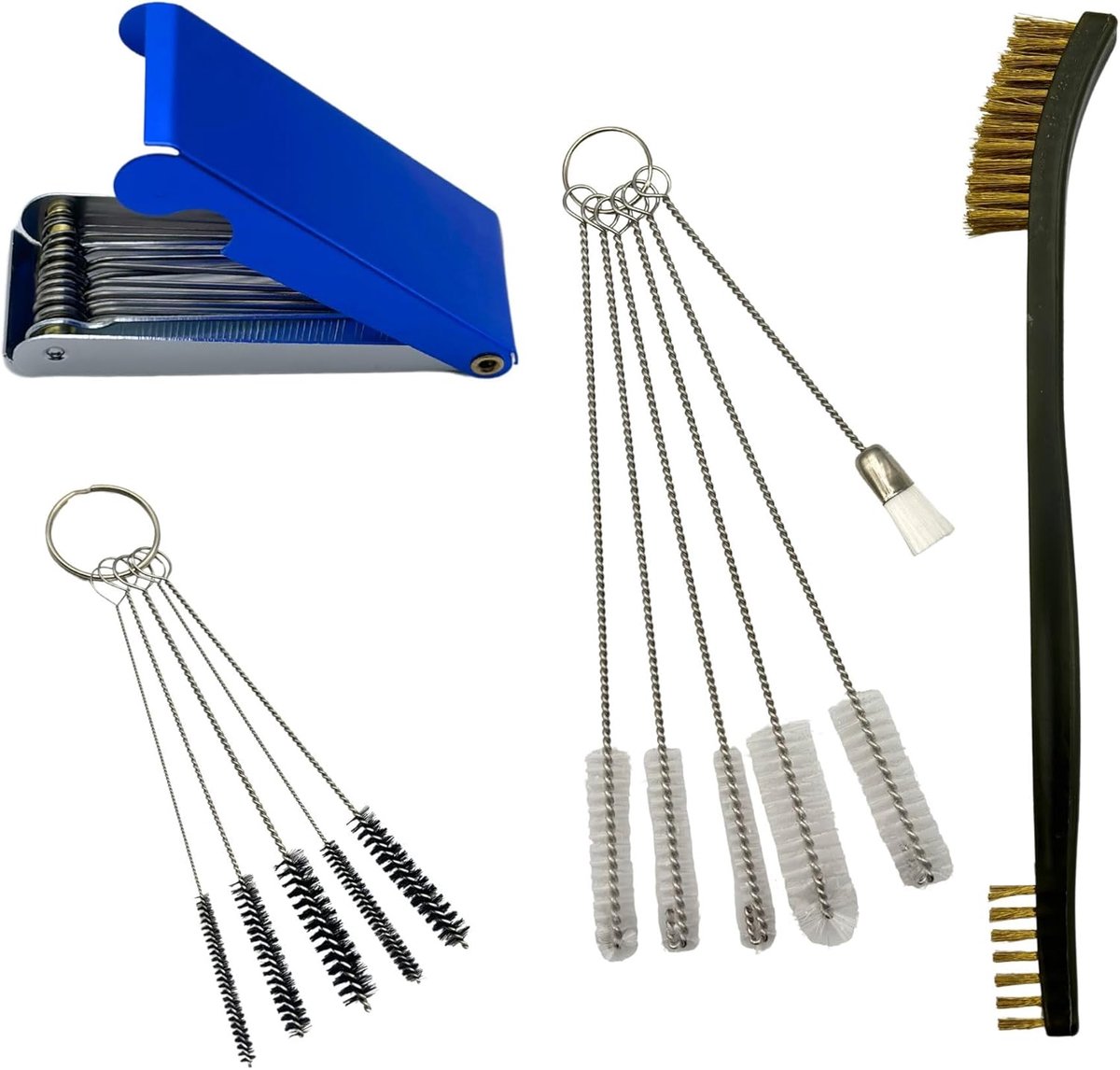 SnelShoppen - Carburetor Cleaning Kit - 13 Reinigingsdraden, Nylon Borstels, Messing Borstel en Noodset voor Lasapparaten, Kettingzagen, Snijbranders