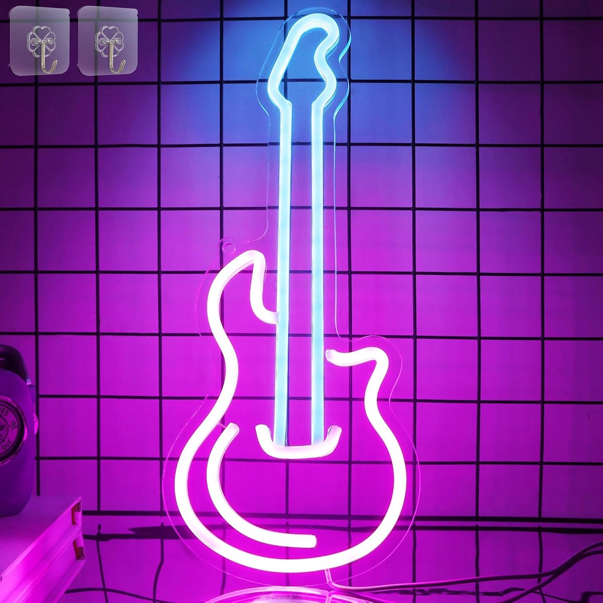 SnelShoppen - CooPark Neon Sign voor Gitaren LED Wanddecoratie, Dimbare Neon Licht voor Muziekliefhebbers, Creatieve Cadeaus voor Feesten, Bar, Slaapk