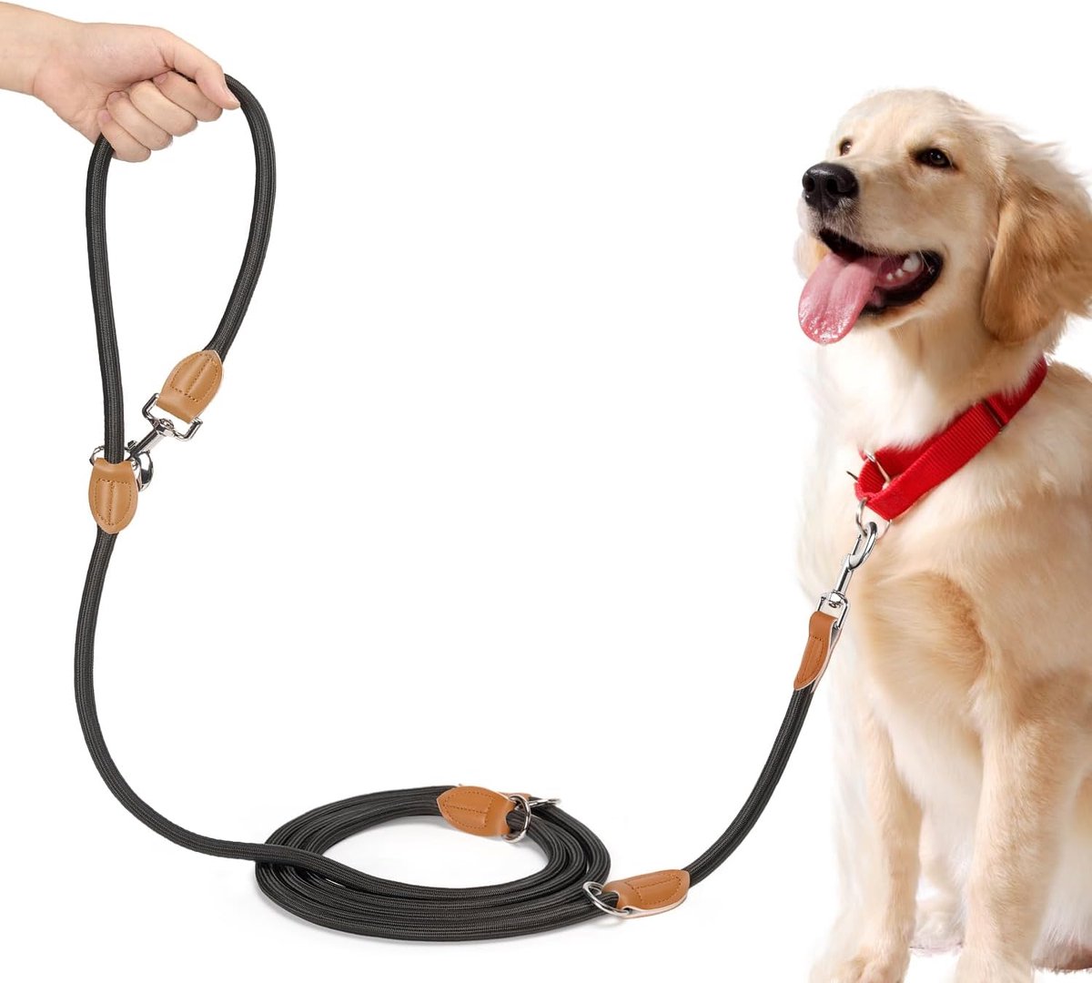 SnelShoppen - Dog Leash 3M Verstelbare Retractable Hondentuig voor Middelgrote en Grote Honden (15-60kg), Reflecterende Handsfree Leash met 2 Karabine