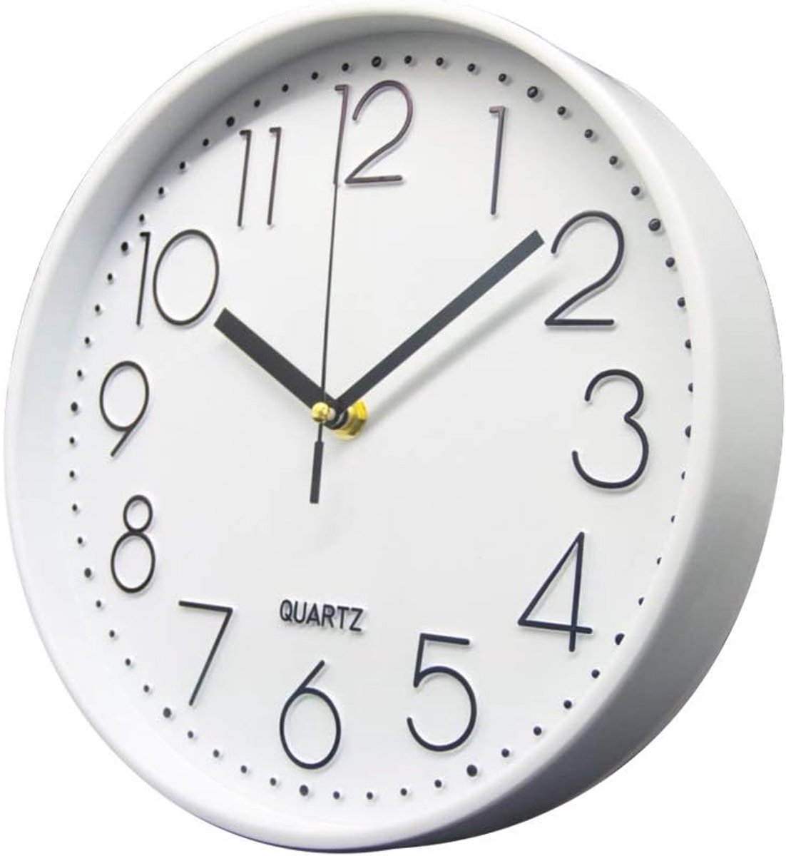 SnelShoppen - Moderne Wandklok 30 cm Wit - Stil Antiklik Mechanisme - Decoratieve Klok voor Thuis, Kantoor, Keuken - Makkelijk Schoon te Maken