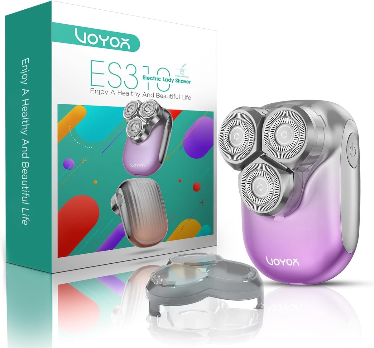 SnelShoppen - Draadloze Vrouwen Scheerapparaat - Waterproof 3D Body Shaver voor Gezicht, Lichaam, Armen en Benen - Oplaadbaar en Efficiënt in Paars