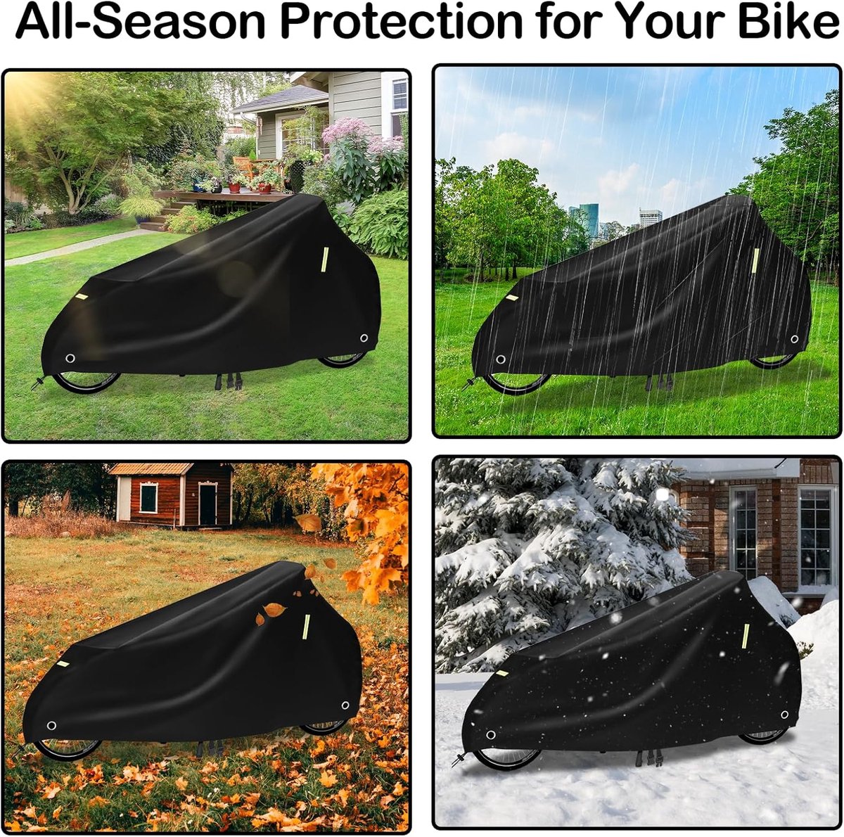 SnelShoppen - E-Bike Cover 420D Oxford Stof Waterdicht Windbescherming UV-Bescherming voor E-Bikes en Cargo Fietsen met Stormankers