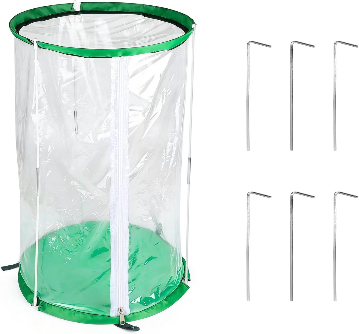 SnelShoppen - Kleine Serre 55 cm x 30 cm, PVC, Bescherming tegen Vorst en Insecten, Draagbaar met 6 Grondankers voor Potplanten, Tuin