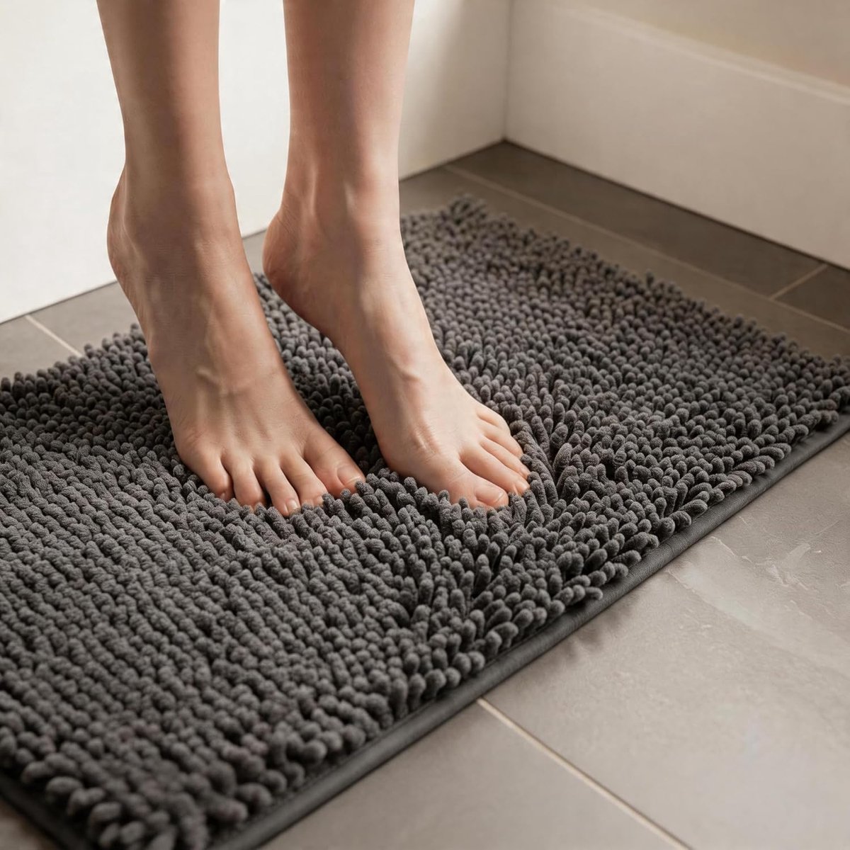 SnelShoppen - Chenille Badmat, Antislip, Ultra Zacht en Zeer Absorberend, Wasbare Luxe Douchematt voor Badkamer, Toilet, Woonkamer, Slaapkamer, 60 x 4