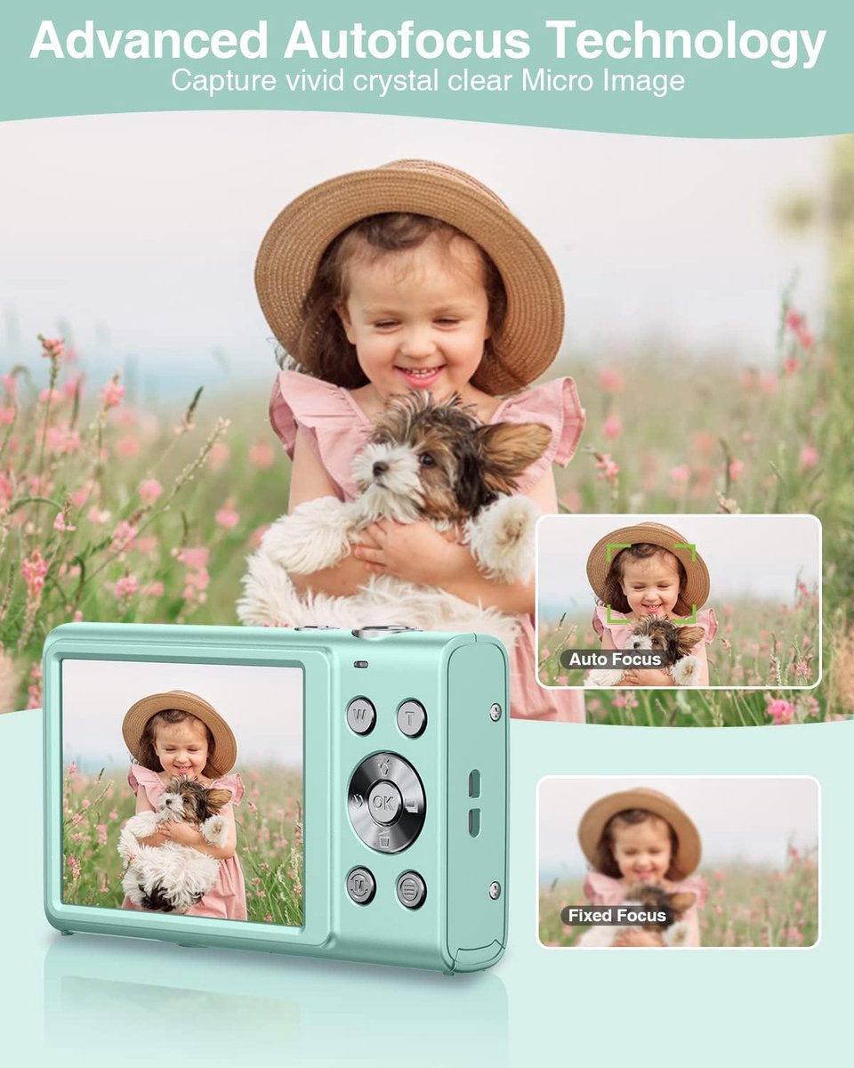 SnelShoppen - Digitale Camera 1520P Auto Focus Compact Camera FHD 48MP Vlogging Camera met 2.8 inch Scherm en 16x Digitale Zoom voor Kinderen, Tieners thumbnail 3