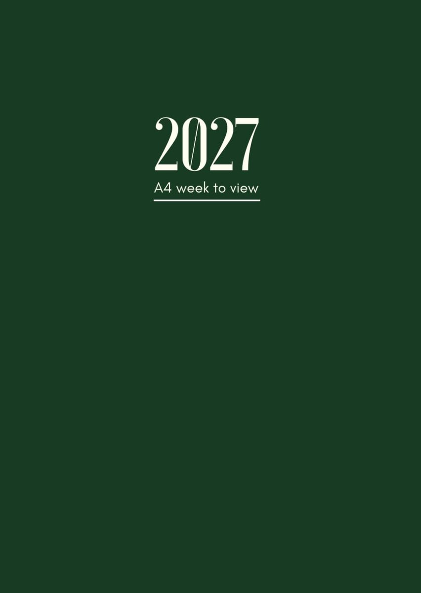 SnelShoppen - 2027 Agenda A4 Weekoverzicht | Gepland van Januari tot December | Perfect voor Afspraaknotities, Herinneringen, Plannen | Groene Kaft