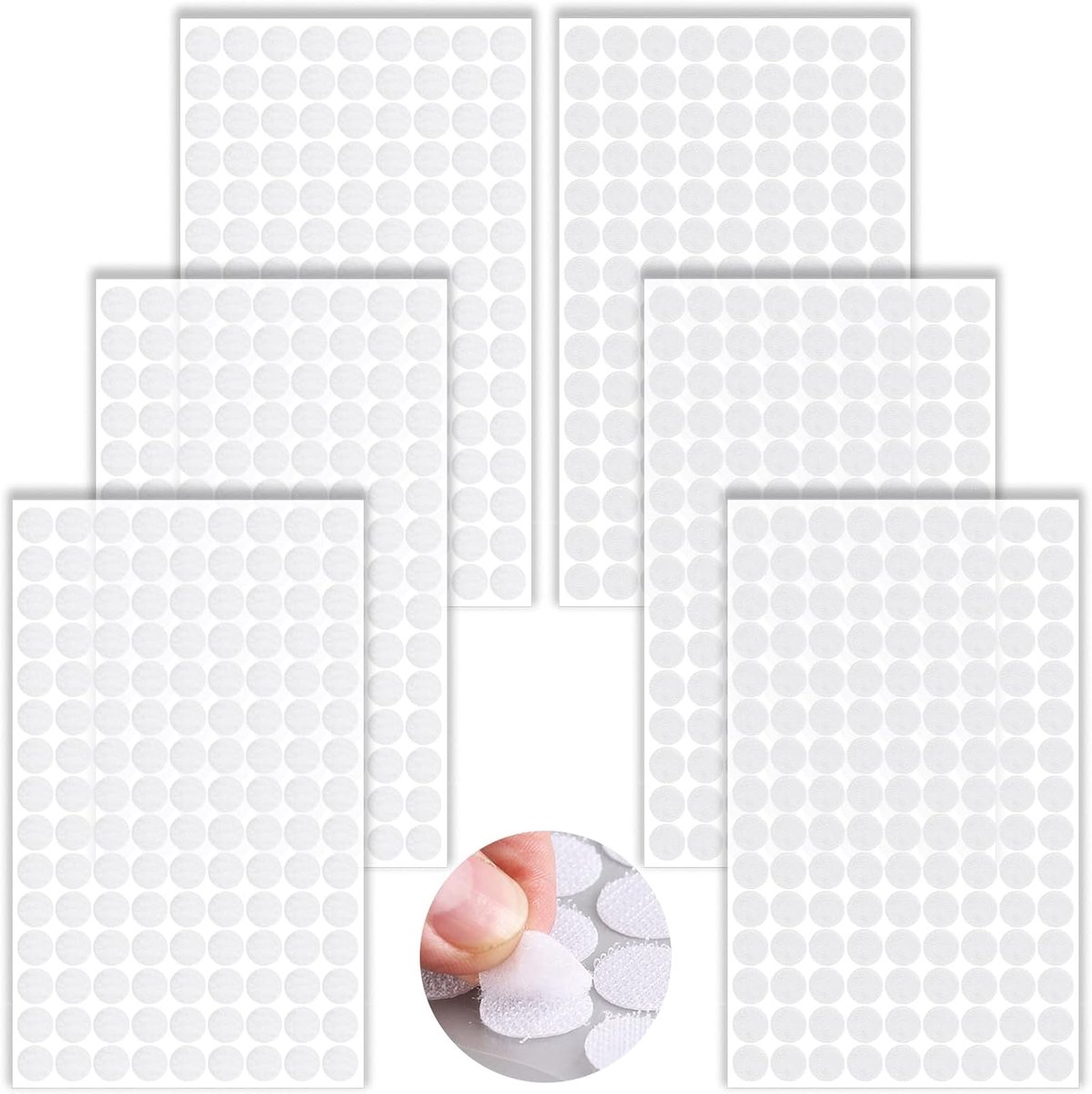 SnelShoppen - Zelfklevende Rondje Dots 10 mm, 400 Paar, 800 Stuks, Lusstippen voor Wand, Foto's, Objecten, Alle Oppervlakken (Wit)