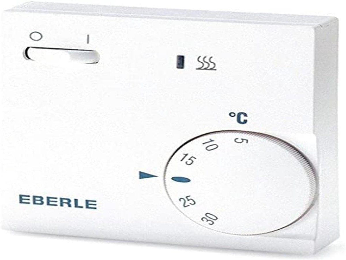 SnelShoppen - Eenvoudige Ruimtetemperatuur Controller met On/Off Functie en LED Indicator - Bimetalen Technologie voor Hoge Precisie - Wit - Geschikt