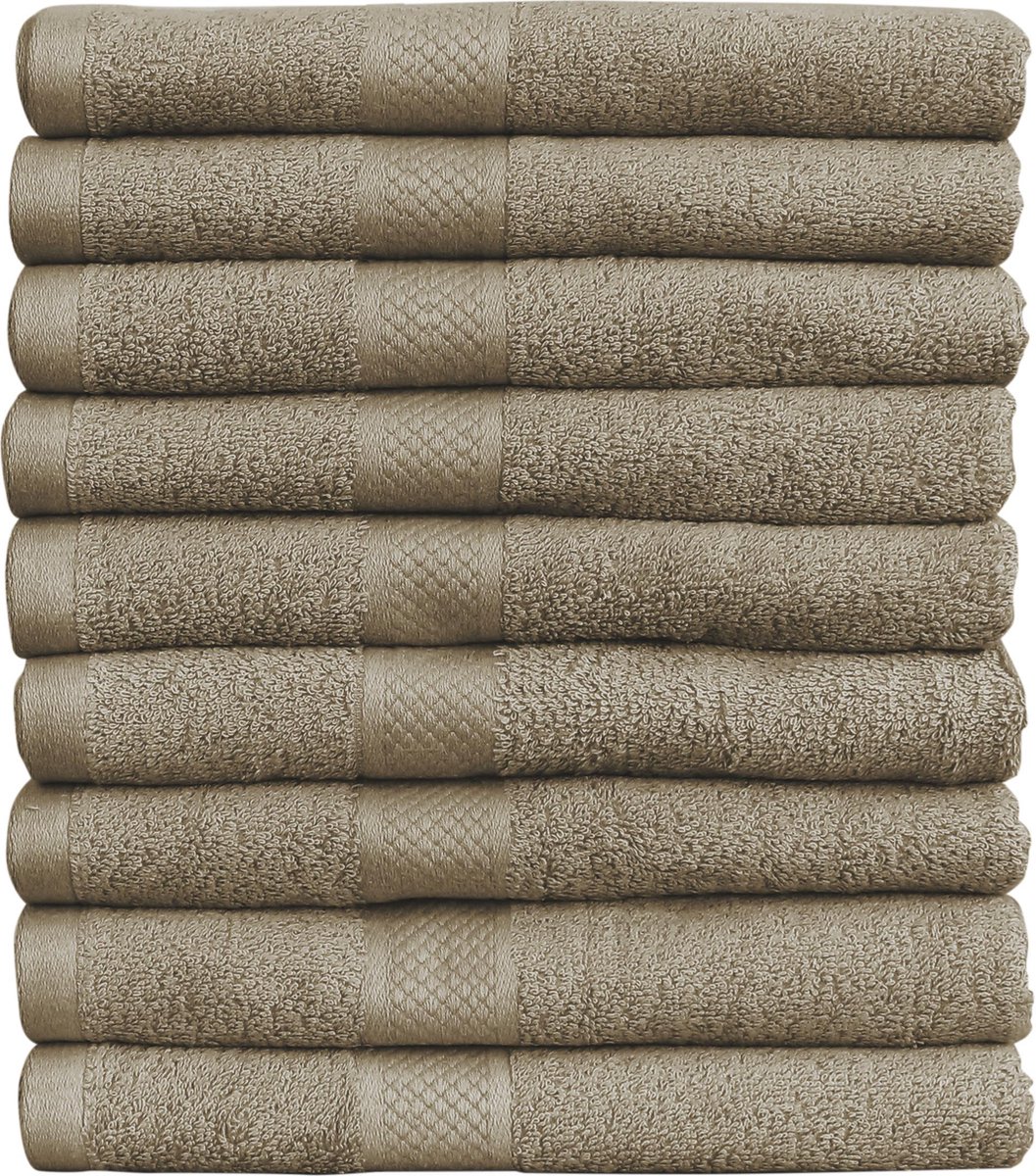 Katoenen Handdoeken Taupe – Set van 15 Stuks – 50 x 100 cm