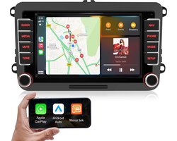 Cestovet CarPlay Autoradio - met Apple Carplay & Android auto (Draadloos) -Plug&Play- voor VW Golf, Polo, Tiguan, Touran, Caddy, Jetta -7inch Touchscreen scherm-Bluetooth- Dual USB