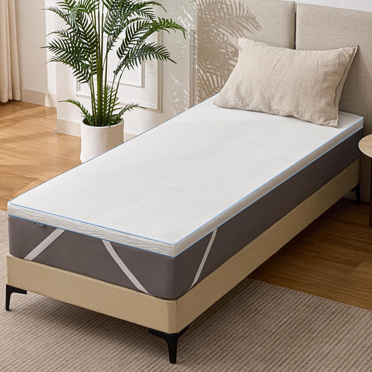 SnelShoppen - Topper 80x200cm H3 - 7.5cm Memory Foam & Kaltschaum Matras Topper, Oeko-TEX® Gecertificeerd, Verwijderbare Beschermhoes, Antislip, Anti-