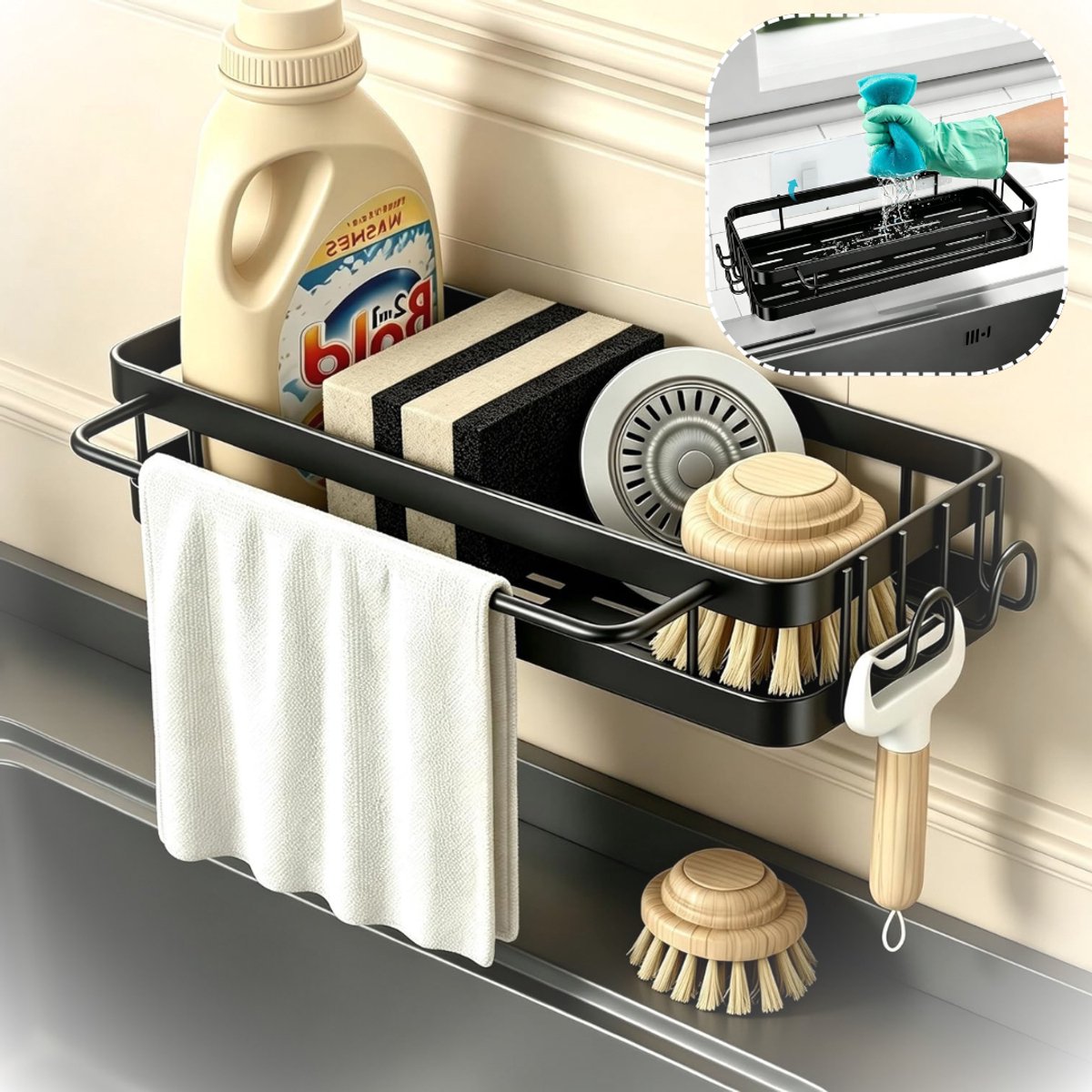 CLGP® Vaatdoekhouder Gootsteen - Gootsteen Organizer - Vaatdoekhouder