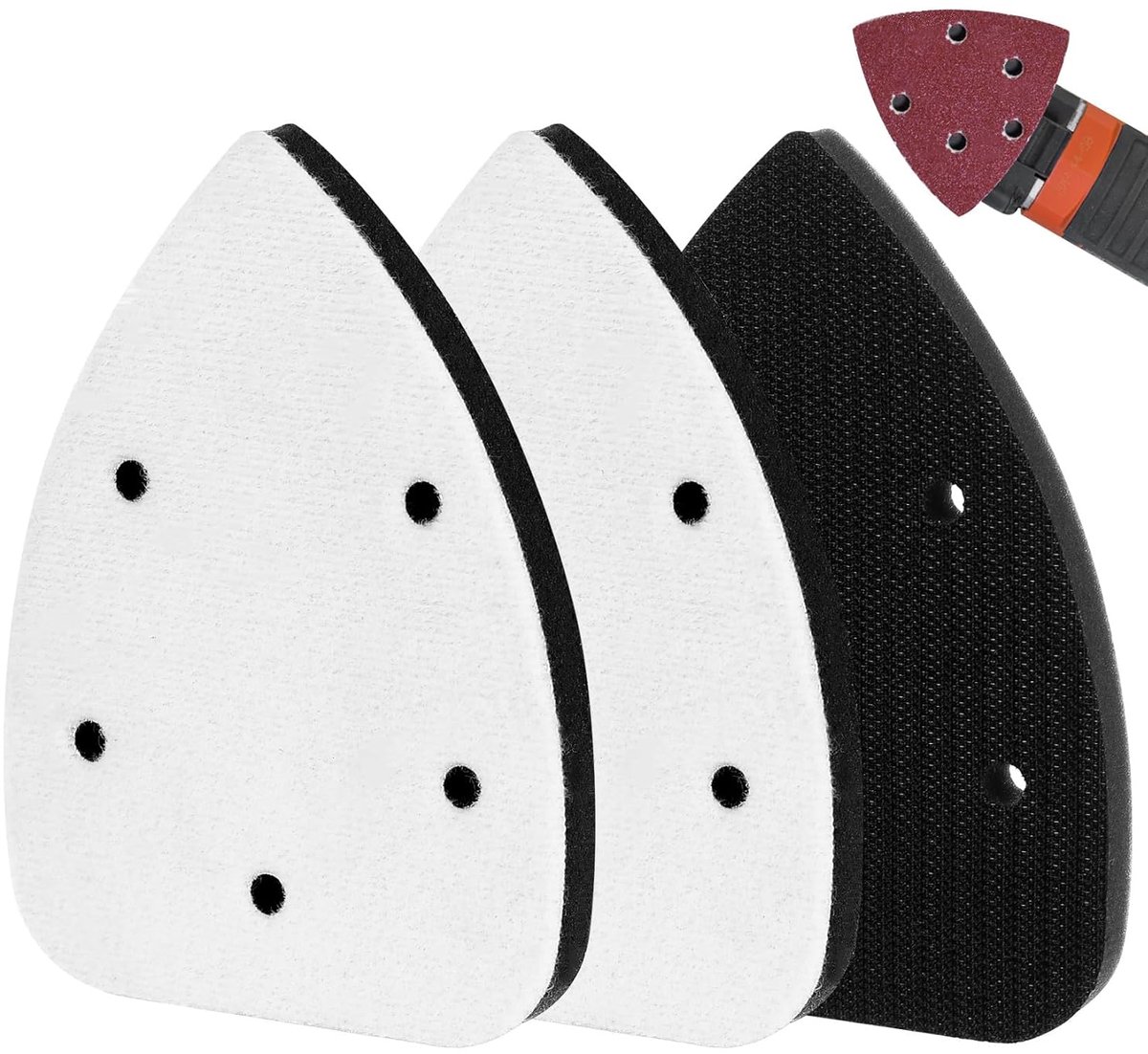 SnelShoppen - Schuurdiscs voor Schuurmachine, Schuurpads van Schuim voor Boormachine, 140 x 90 mm, 3 Stuks, Perfect voor Houtbewerking en Polijsten