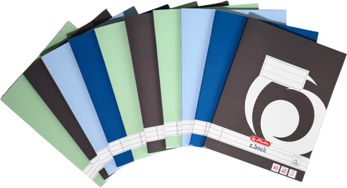 Herlitz schriften - A5 - lijn - 40 vel - assorti - 10 stuks