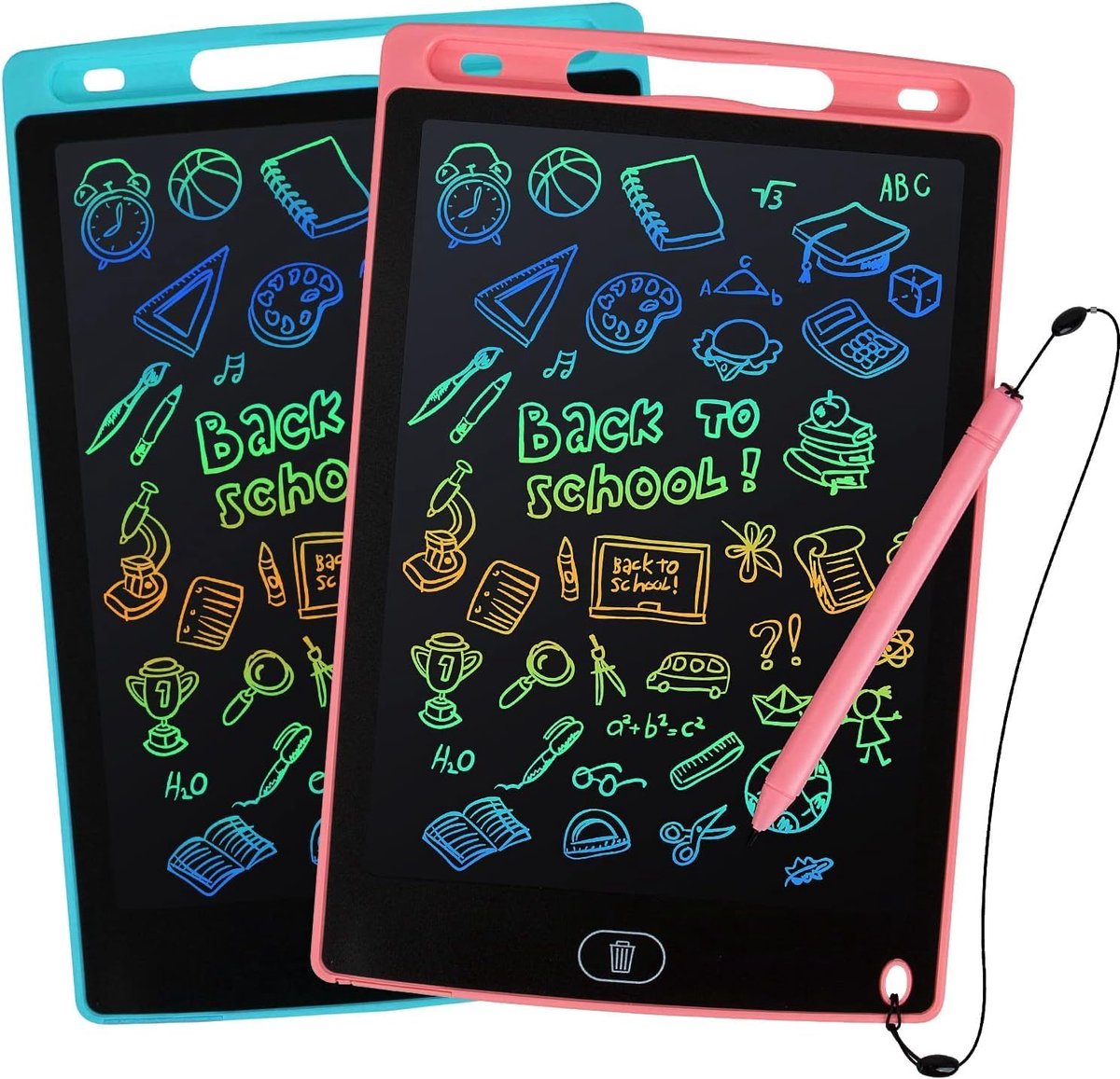 SnelShoppen - LCD Tekentablet 10 Inch - 2 Stuks Schrijf- en Tekenpads voor Kinderen 3-6 Jaar - Kleurige Doodle en Scribble Educatieve Speelgoed voor R