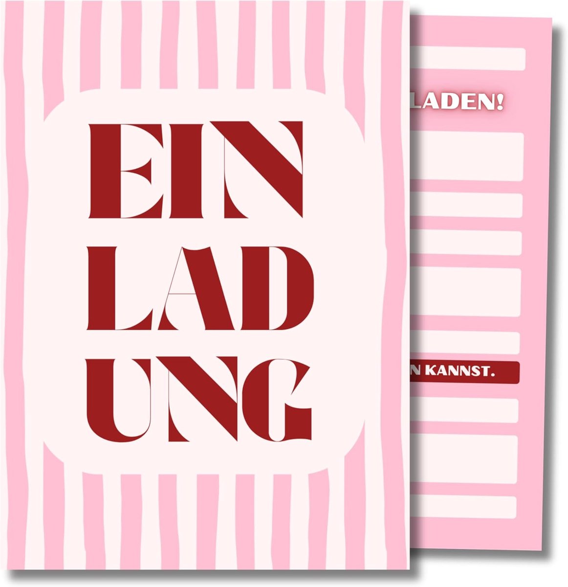 SnelShoppen - Uitnodigingskaarten Verjaardag Volwassenen 12 Stuks DIN A6 Eenvoudige Strepen Elegante Feestuitnodigingen Voor Elke Gelegenheid