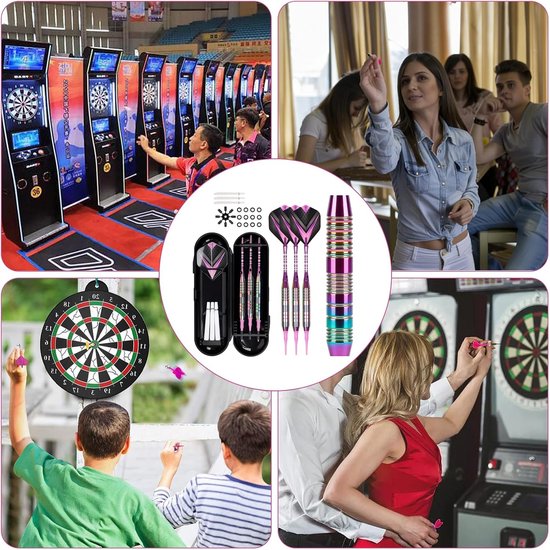 Set van 3 professionele darts met plastic punt, 21 g voor elektronische dartborden, inclusief opslagdoos en zachte dartvleugels — afbeelding 5