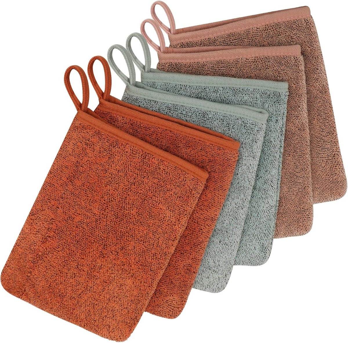SnelShoppen - Washandjes Set van 6 Stuks, Katoen en Microvezel, Zacht en Sterk Waterabsorberend, 15 x 21 cm, Ideaal voor Gevoelige en Vette Huid, Perf