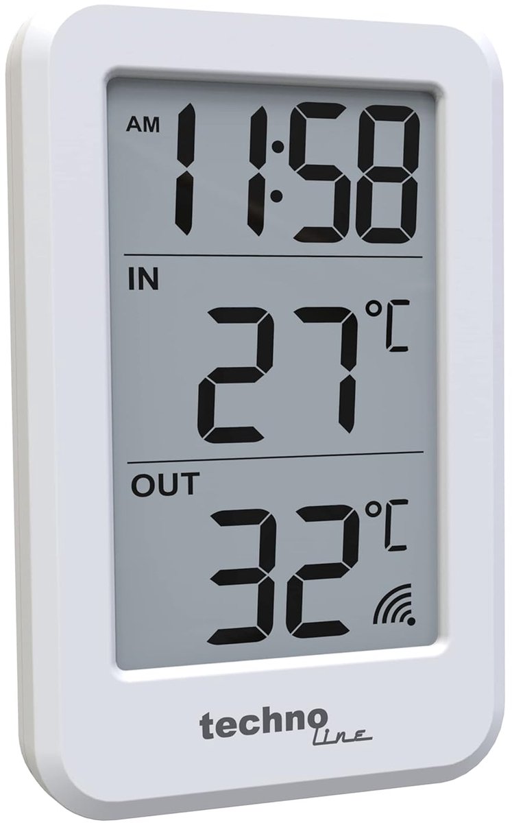 SnelShoppen - Temperatuurstation WS9172 - Binnen- en buitentemperatuur, Quartz klok, MIN/MAX weergave, Batterijgevoed, Eenvoudig in gebruik, Perfect v
