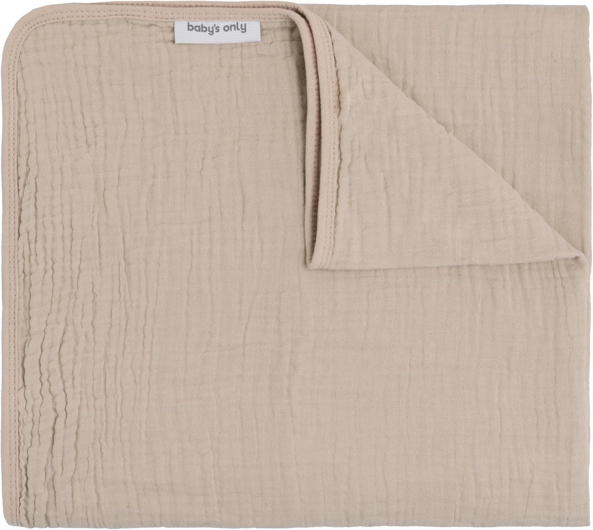 SnelShoppen - Babydeken - Hydrofiele Crib Blanket voor Jongens en Meisjes - Beige 70x95 cm - 100% Voorgewassen Katoen - Zacht en Warm voor de Kinderka