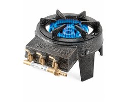 Scheffler Gietijzeren 3-Rings Wokbrander 8,5 kW – Professioneel LPG Gasstel voor Buiten – Outdoor Gasbrander – Propaan Kooktoestel – Camping, Horeca & Paella Brander