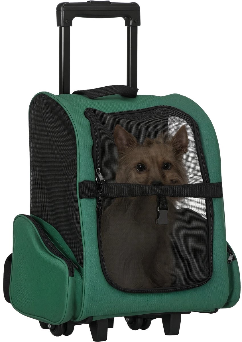 Atlasyx hondenrugzak - Hondentas - Honden draagtas - Draagtas hond - Katten rugzak - Geschikt tot 4 kg - 42 x 25 x 55 cm - Groen