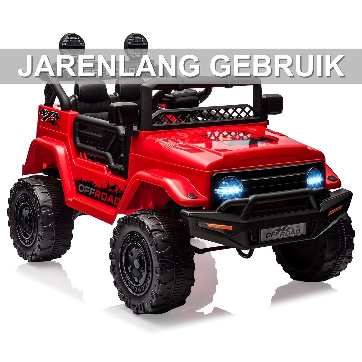 Elektrische kinderauto 12V met afstandsbediening - met afstandsbediening, gordel, muziek MP3/USB/TF en LED-licht - Geel