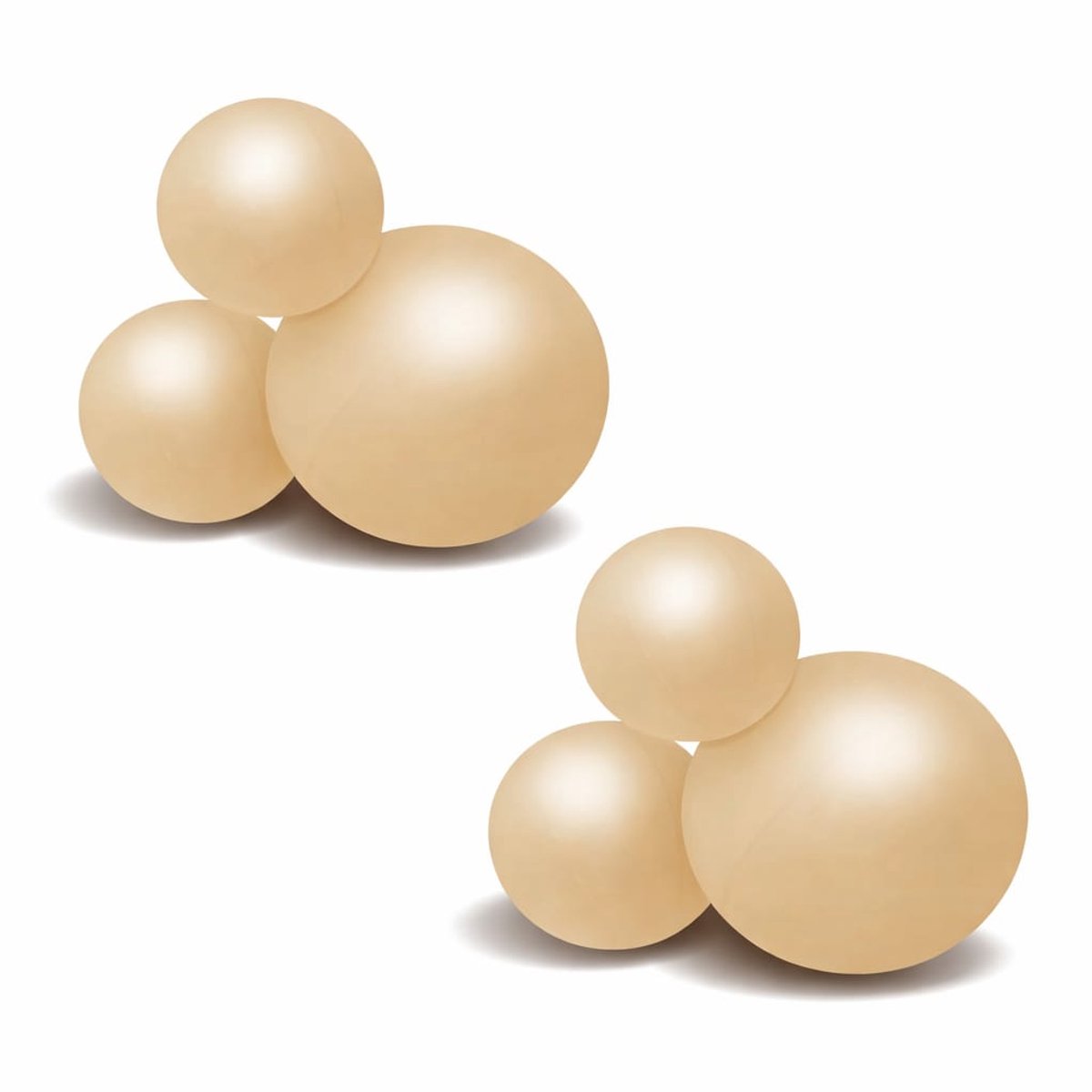 Herbruikbare Ballonslinger van 3 Beige set van 2 - Balloony