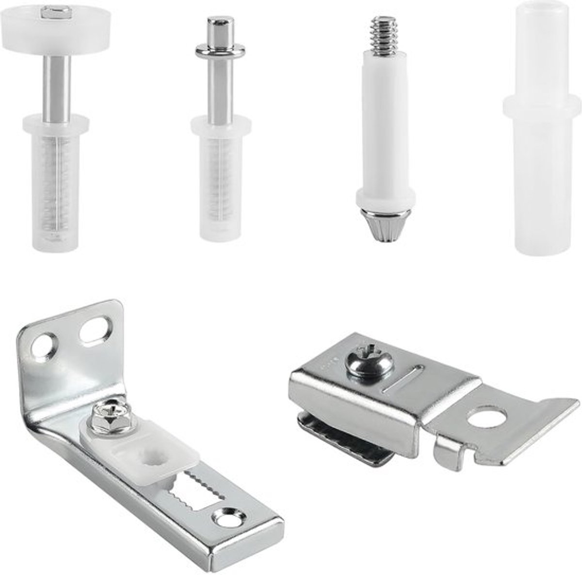 6-delige reparatieset voor vouwdeuren, vervangend onderdeel voor reparatie van de hardware van de vouwdeur met 3/8" draaipunten, 7/8" tot 1" geleidewiel en beugels voor accordeonvouwdeuren