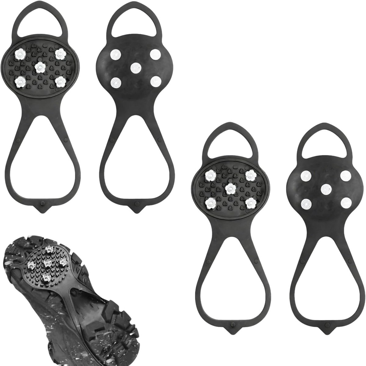2-delige 5-klauw antislip schoenspikes, slijtvast en ideaal voor gladde ijsomstandigheden, perfect voor wandelen en klimmen