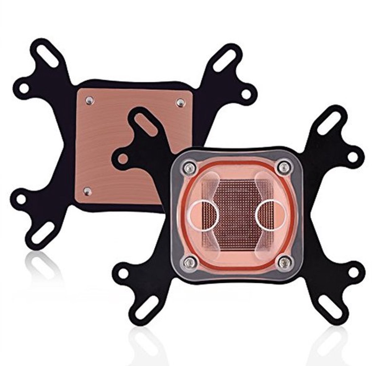 Universele CPU-koeler met waterkoeler voor 775/1150/1155, 1366 AM2/AM3/AM3+, PC-waterblok CPU-waterblok G1/4-schroefdraad, 50x50mm koperen basis, incl. bevestigingsmateriaal