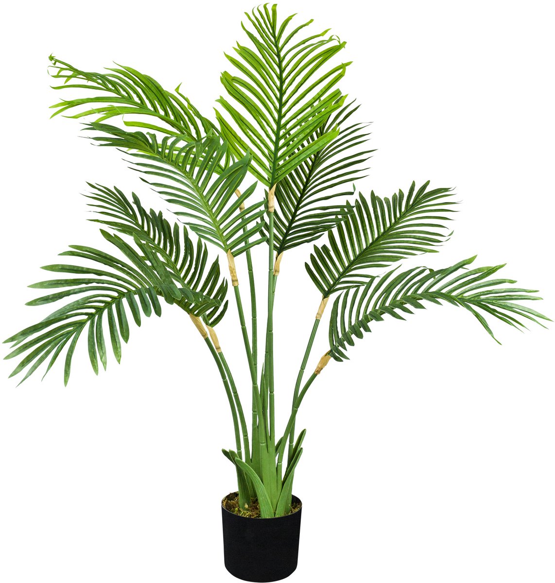 Grote kunstpalm, realistische plastic plant, arecapalm, 100 cm hoog, balkondecoratie, Decovego
