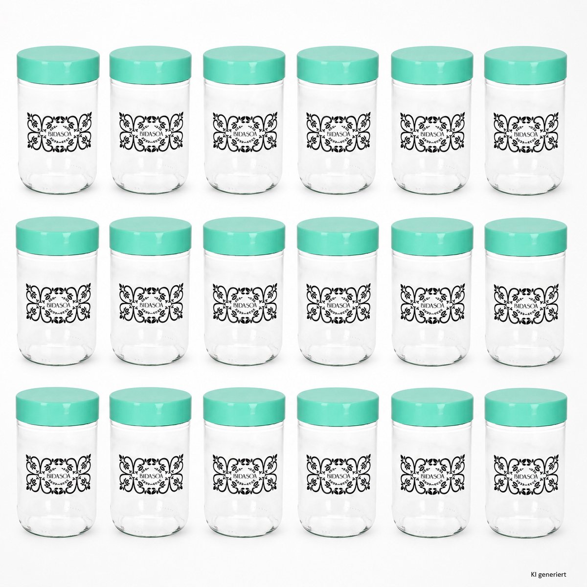 18-delige set bewaarglas IDA met kunststof deksel Mint – 24870