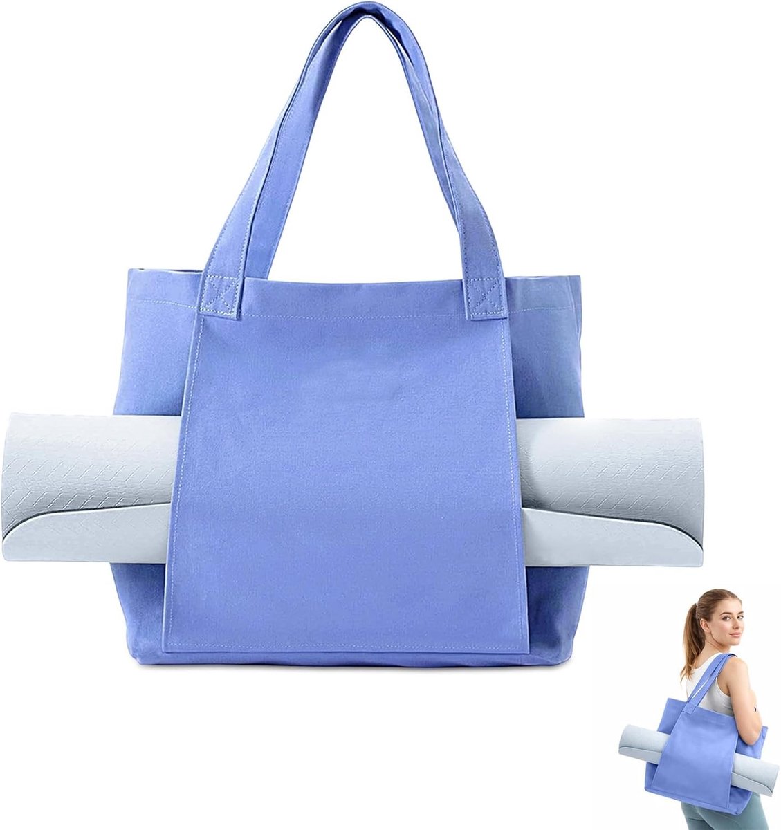 Grote yogatas voor dames, praktische sporttas voor yoga, pilates en fitness, met handgrepen en ruimte voor accessoires