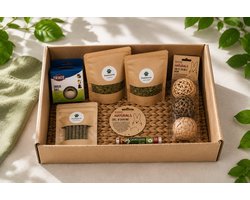 Pawsource Konijnenbox – Verrijkingsbox met Konijnenspeelgoed, Kruiden & Snacks