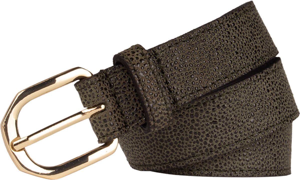 Legend Dames - Leren riem - Groen - 80 cm