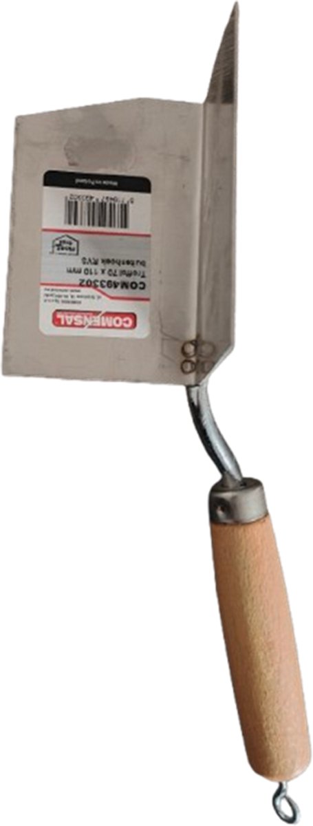 COMENSAL Buitenhoektroffel RVS - 70 × 110 mm - Houten Handgreep