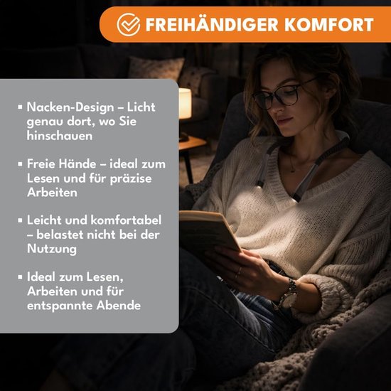 1pcs leeslamp hals, oplaadbare USB-lamp met 3 lichtmodi, 1000 mAh accu, 3,7V nachtlampje LED, neklamp, boeklamp, oogvriendelijk leeslicht en breien, handarbeidslamp — afbeelding 3