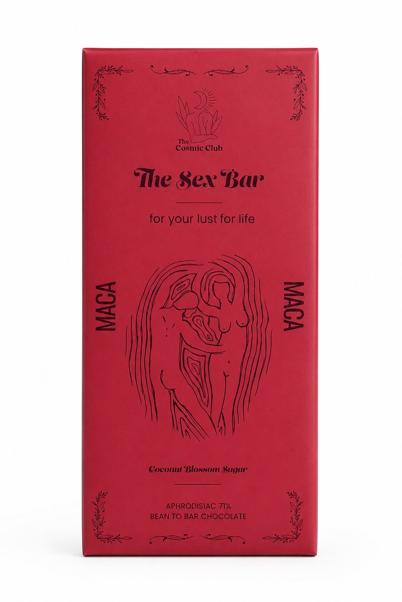 The Cosmic Club The Sex Bar – Pure Chocoladereep met Maca – Kokosbloesemsuiker – 100 g