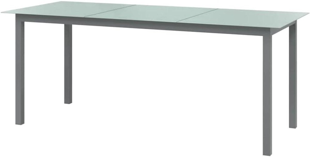 Aluminium tuintafel - Buiten eettafel - Buiten dineren - Onderhoudsvriendelijk blad - 190 x 90 cm - Lichtgrijs
