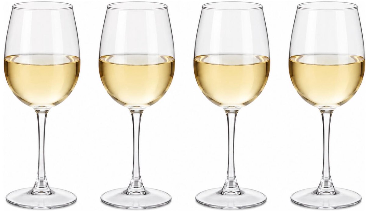 Vivalto wijnglazen set shiraz - 4x - transparant - glas - 465 ml - witte/rode wijnglazen