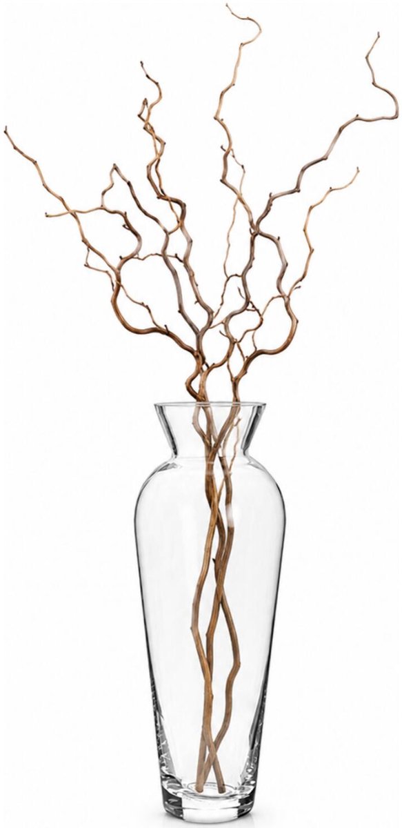 Alessandro bloemenvaas Derby - transparant glas - H20 cm - Decoratief en stijlvol - steelbloemen en siertakken