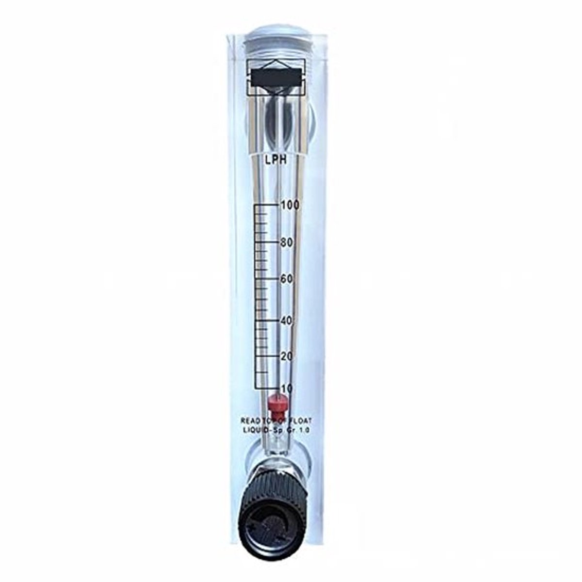 Vloeibare debietmeter, LZM-15T verstelbare paneeltype waterstroommeter met regelklep, 10-100 L/H (1/2" externe draad, 1/4" interne schroefdraad)