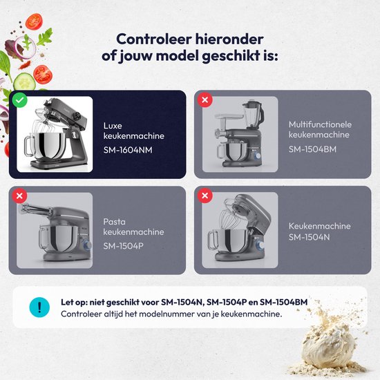 Fentic Spaghetti Snijder - Geschikt voor Fentic SM-1604NM keukenmachine (7L) van Merkloos — afbeelding 4