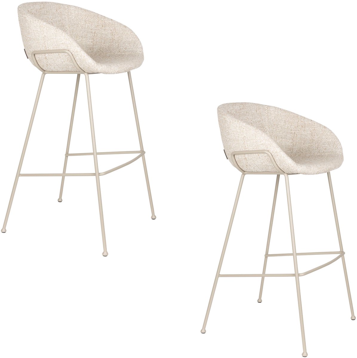 Zuiver Feston Barkrukken rugleuning 76 cm Beige - Set van 2
